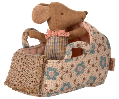Carry cot, Baby mouse - Rose Maileg Lil Tulips