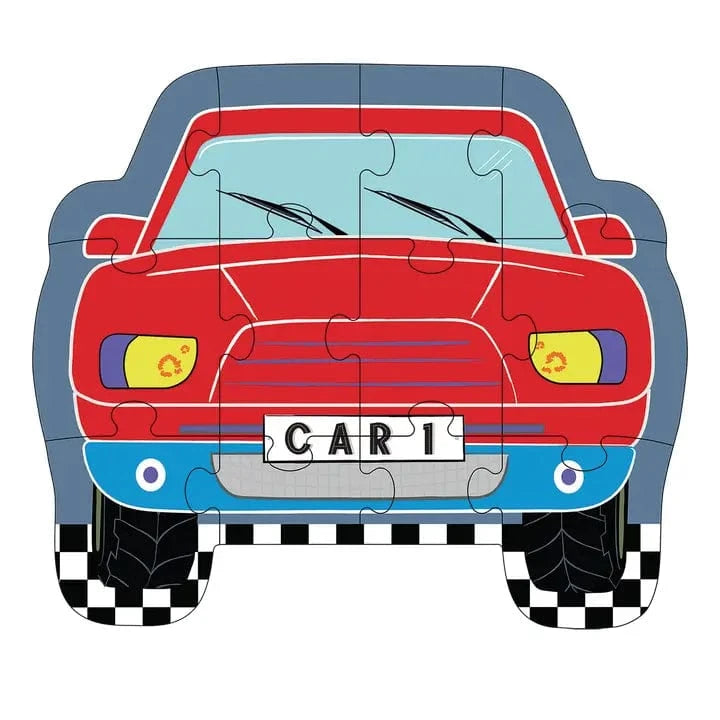 Cars 12pc Shaped Jigsaw with Shaped Box Floss and Rock Lil Tulips