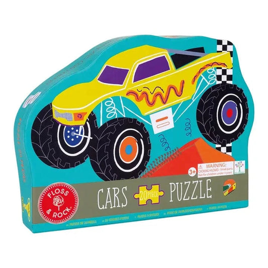 Cars 20pc Monster Truck Shaped Jigsaw with Shaped Box Floss and Rock Lil Tulips