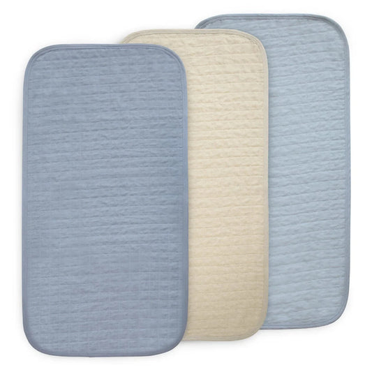 Changing Pad Liner 3-Pack Blue Combo Mushie Lil Tulips