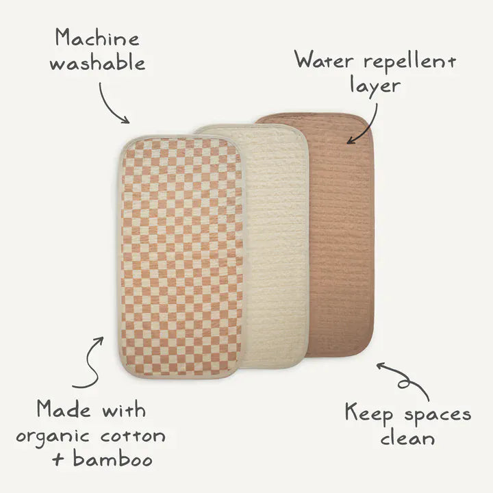 Changing Pad Liner 3-Pack Blush Combo Mushie Lil Tulips