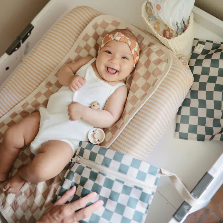 Changing Pad Liner 3-Pack Check Combo Mushie Lil Tulips