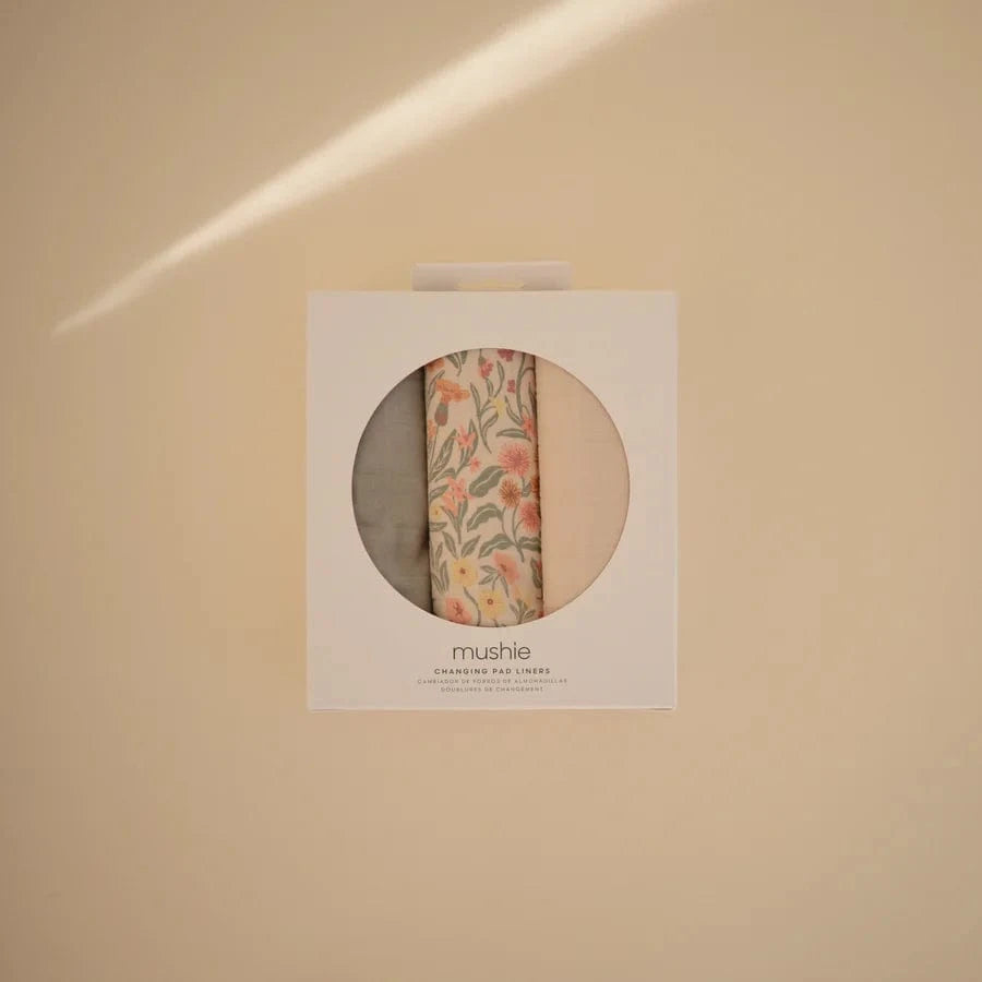 Changing Pad Liner 3-Pack Pastel Bloom Mushie Lil Tulips