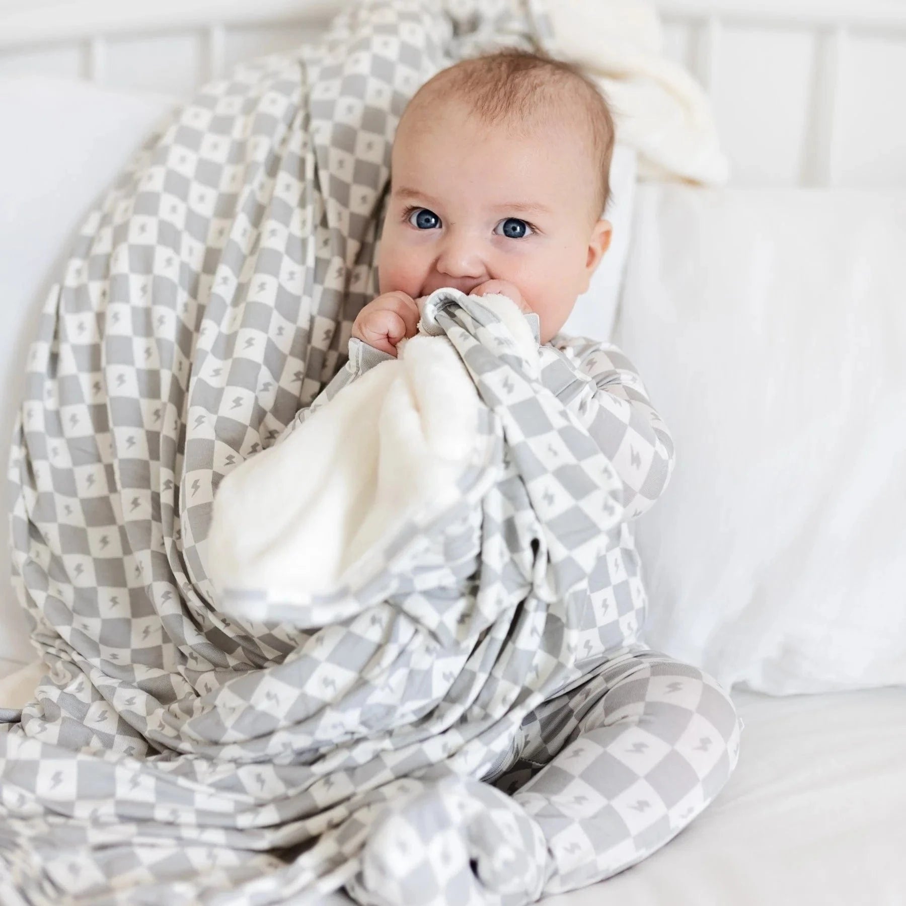 Checkered Lightning Bolt Youth Blanket Brave Little Ones Blankets Lil Tulips