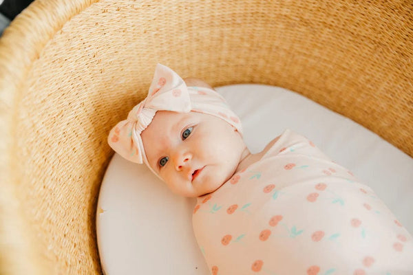 Cheery Knit Headband Bow Copper Pearl Lil Tulips