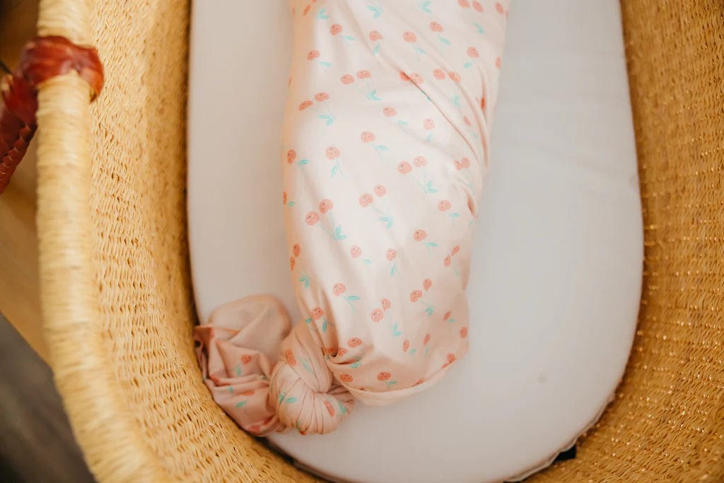 Cheery Knit Swaddle Blanket Copper Pearl Lil Tulips
