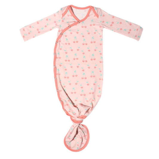 Cheery Newborn Knotted Gown Copper Pearl Lil Tulips