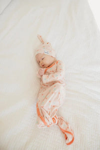 Cheery Newborn Knotted Gown Copper Pearl Lil Tulips