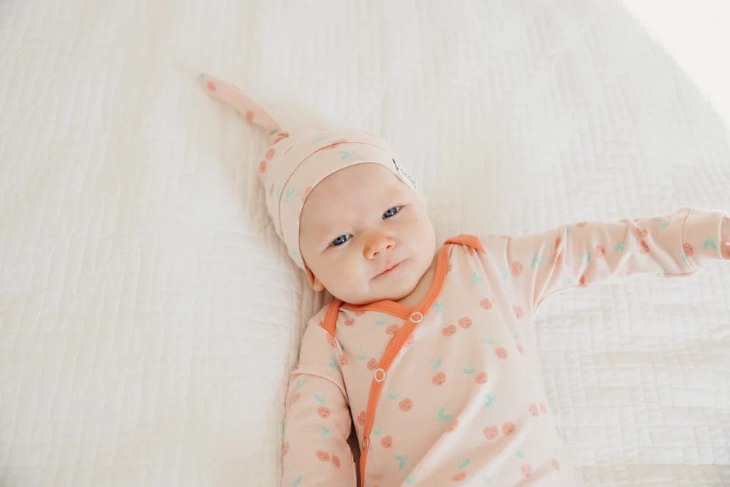 Cheery Newborn Knotted Gown Copper Pearl Lil Tulips