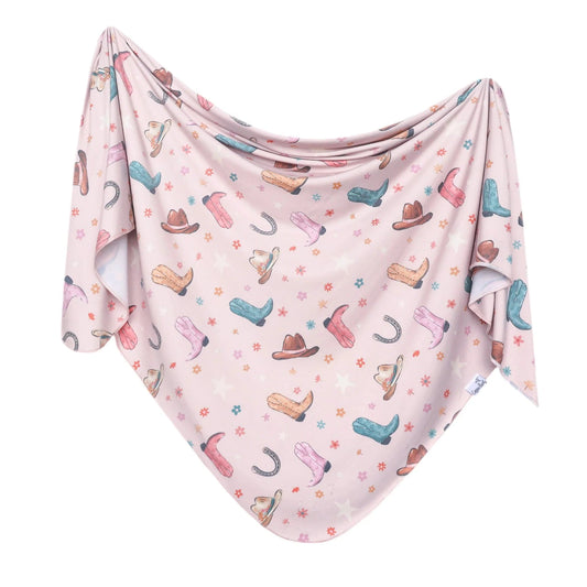 Cheyenne Knit Swaddle Blanket Copper Pearl Lil Tulips