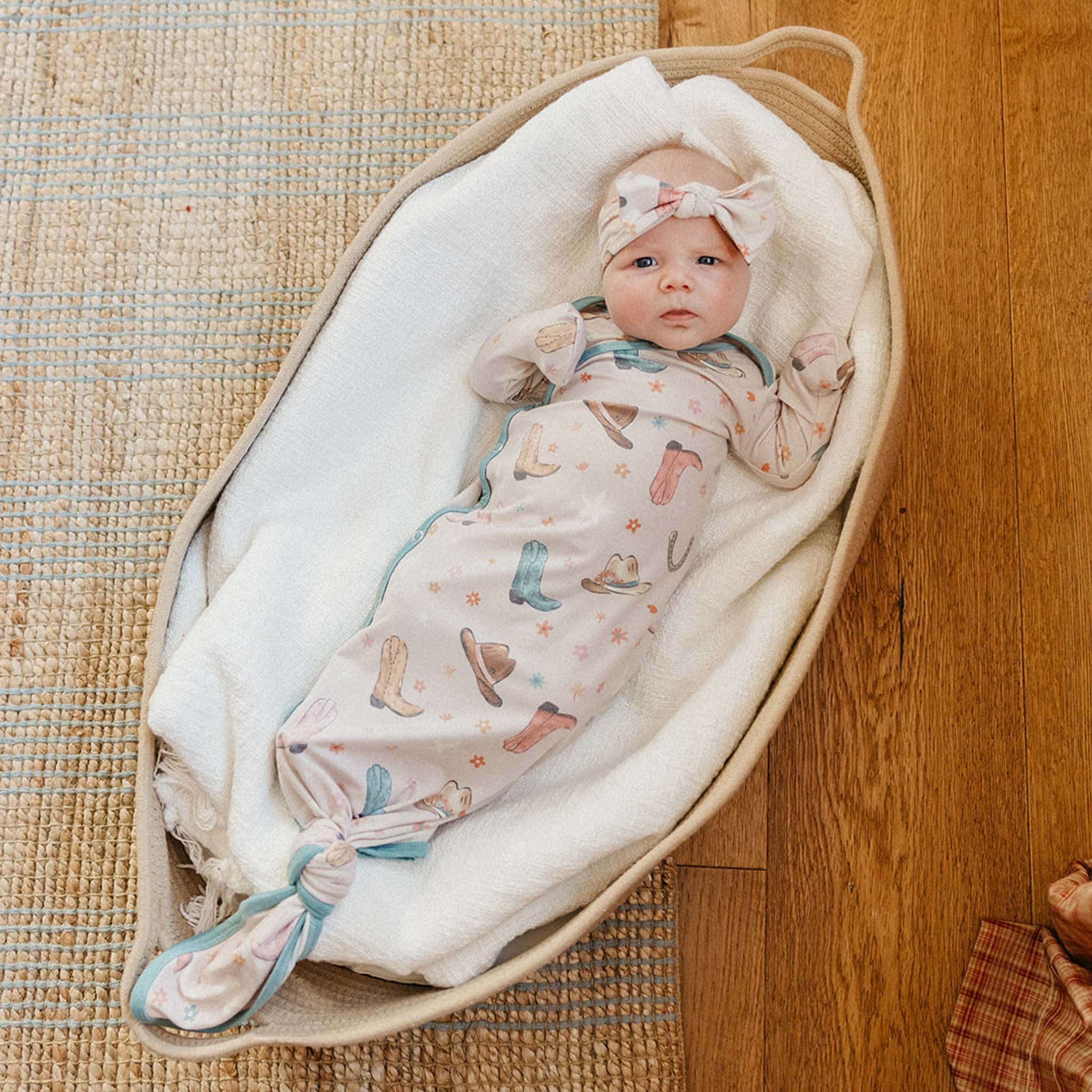 Cheyenne Newborn Knotted Gown Copper Pearl Lil Tulips