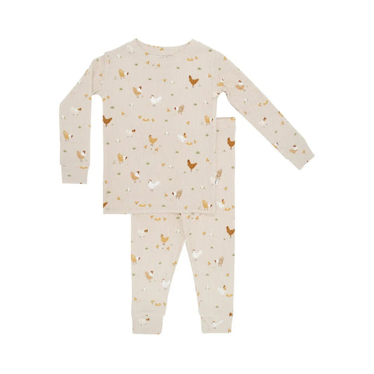 Chickens Small Ribbed Two-Piece Set Brave Little Ones Lil Tulips