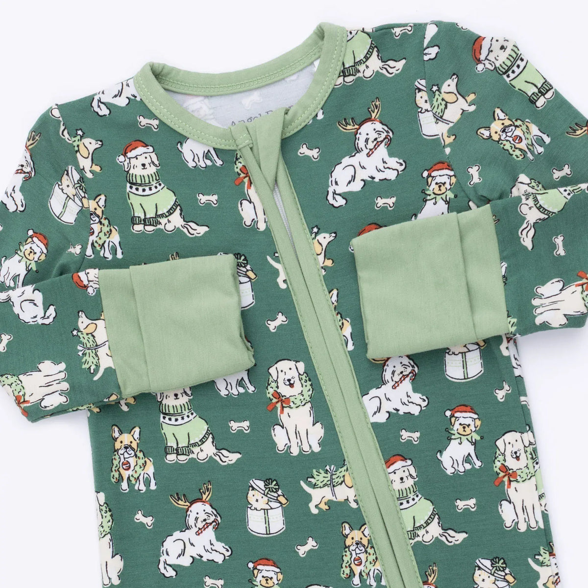 Christmas Dogs Uni - 2 Way Zipper Romper Angel Dear Lil Tulips