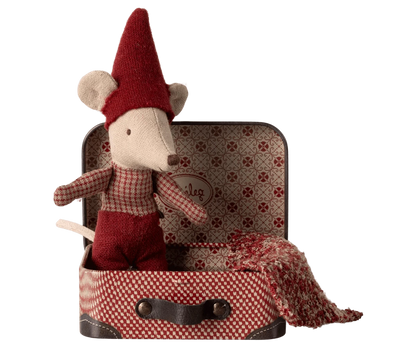 Christmas mouse, Baby in suitcase Maileg Lil Tulips