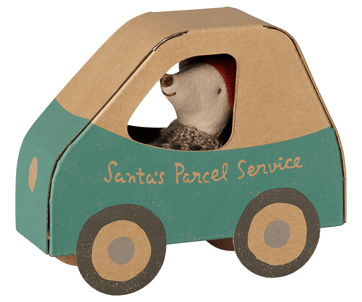 Christmas mouse, Little brother in car box Maileg Lil Tulips