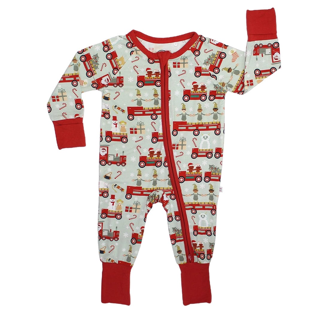 Christmas Train Bamboo Baby Convertible Romper Pajamas Emerson and Friends Baby & Toddler Clothing Lil Tulips