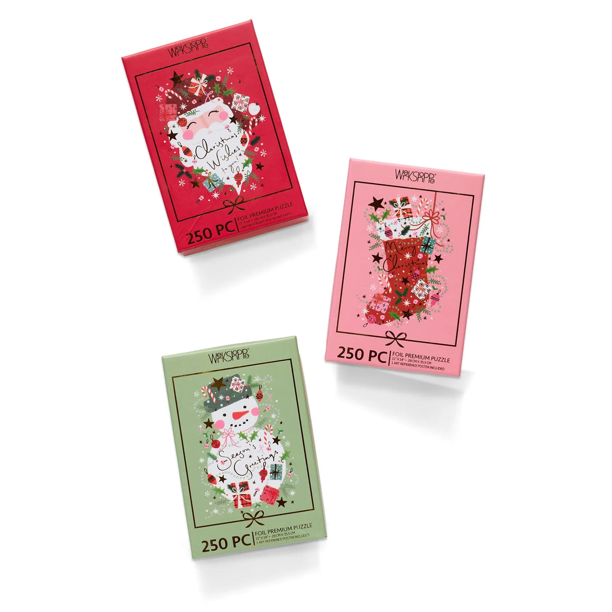 Christmas Wishes 250 Piece Puzzle Set of 3 WerkShoppe Lil Tulips