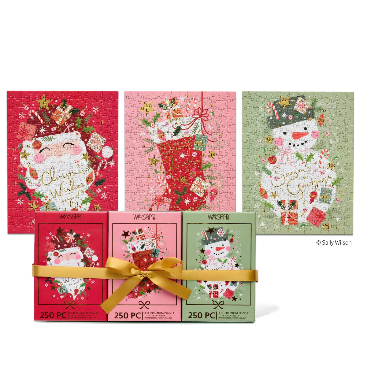 Christmas Wishes 250 Piece Puzzle Set of 3 WerkShoppe Lil Tulips