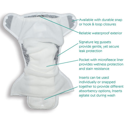 Cicada Snap One Size Pocket Diaper Thirsties Thirsties, Pocket Lil Tulips