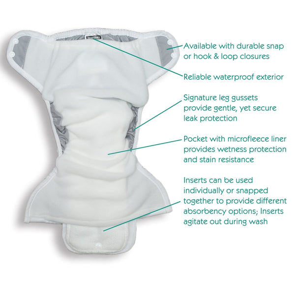 Cicada Snap One Size Pocket Diaper Thirsties Thirsties, Pocket Lil Tulips