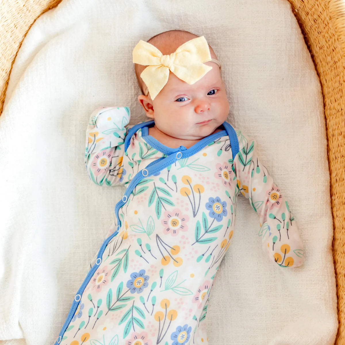 Clara Newborn Knotted Gown Copper Pearl Lil Tulips