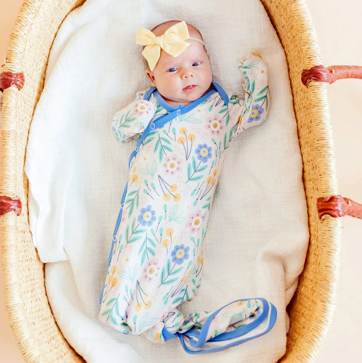 Clara Newborn Knotted Gown Copper Pearl Lil Tulips