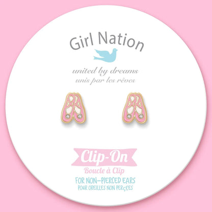 Clip On Cutie Earrings- Ballet Slippers Girl Nation Bracelets Lil Tulips