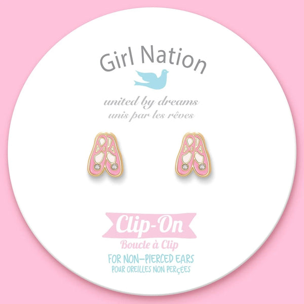 Clip On Cutie Earrings- Ballet Slippers Girl Nation Bracelets Lil Tulips