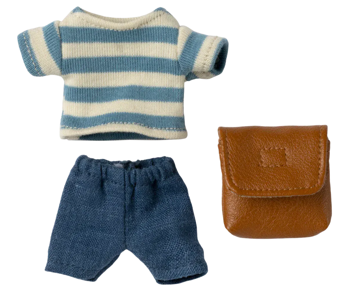 Clothes and bag, Big brother mouse - Brown Maileg Lil Tulips