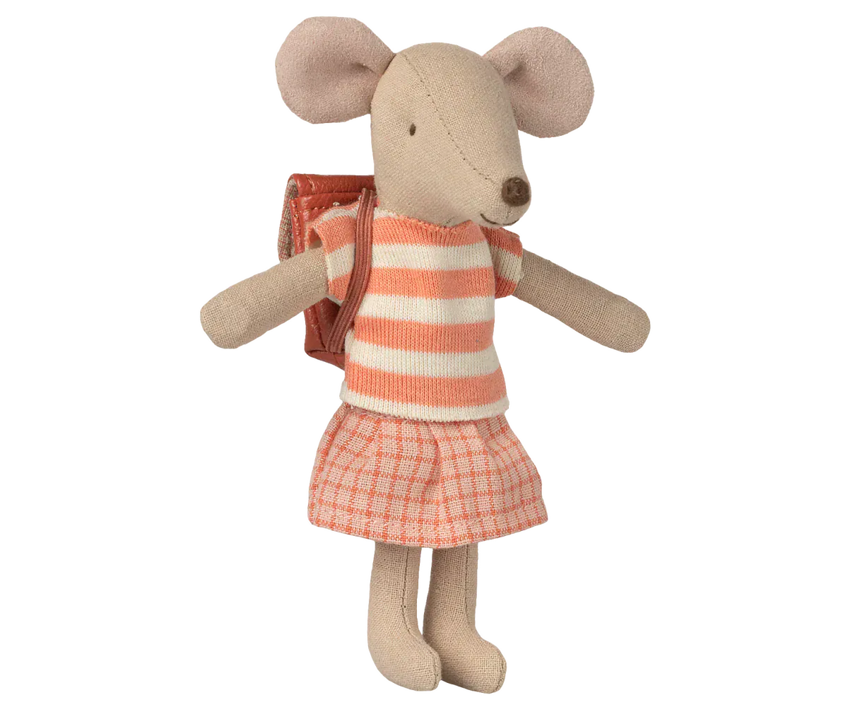 Clothes and bag, Big sister mouse - Coral Maileg Lil Tulips