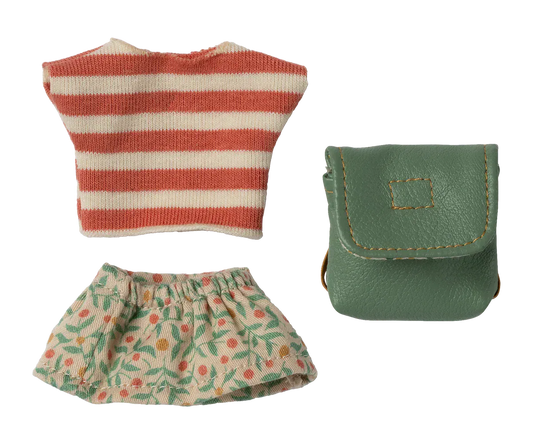Clothes and bag, Big sister mouse - Green Maileg Lil Tulips