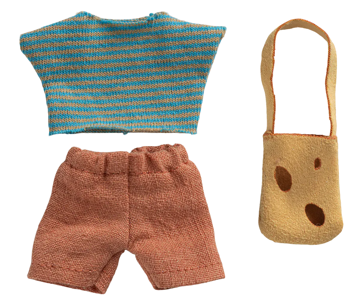 Clothes and bag, Little brother mouse Maileg Lil Tulips