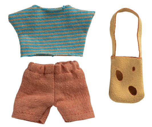 Clothes and bag, Little brother mouse Maileg Lil Tulips