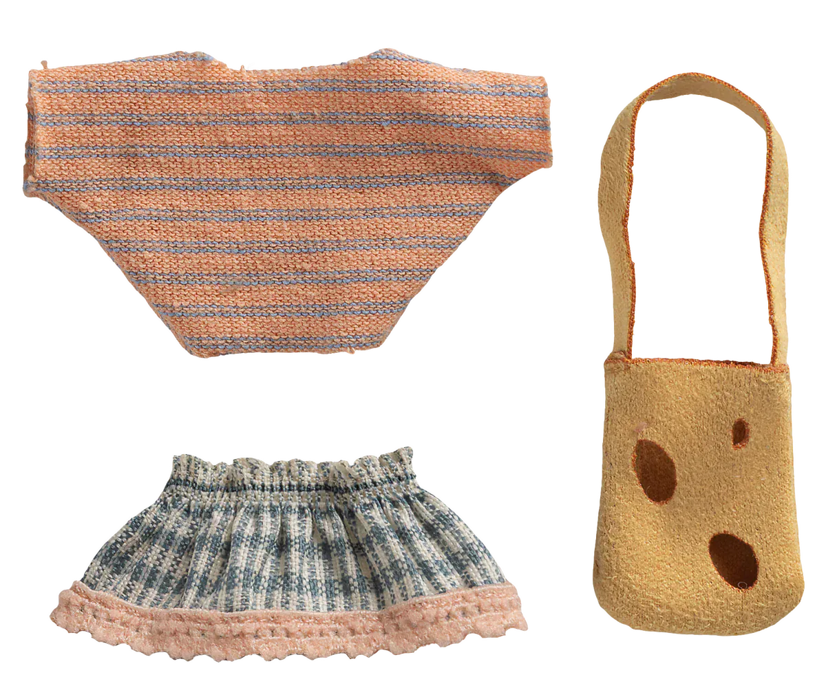Clothes and bag, Little sister mouse Maileg Lil Tulips