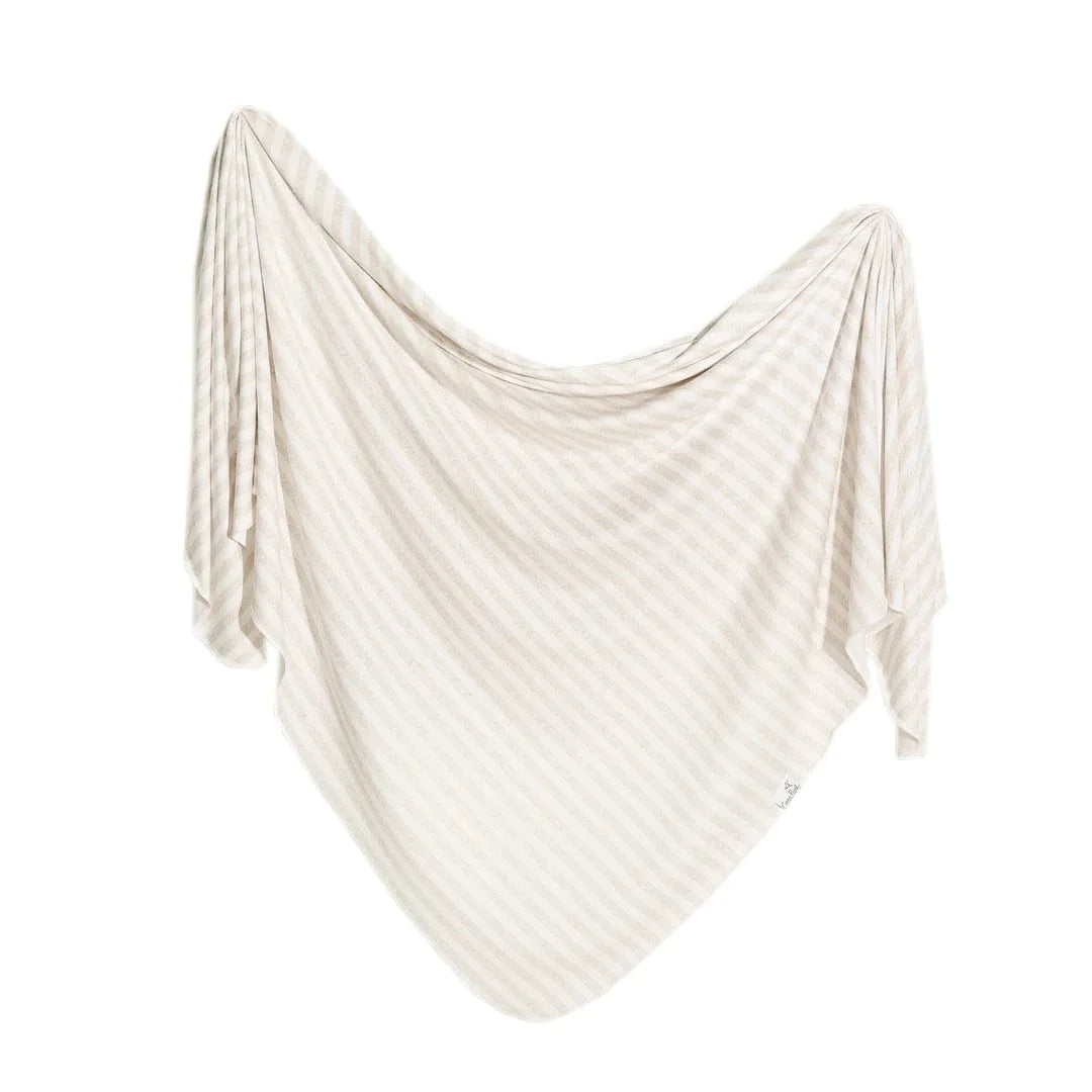 Coastal Knit Swaddle Blanket Copper Pearl Lil Tulips