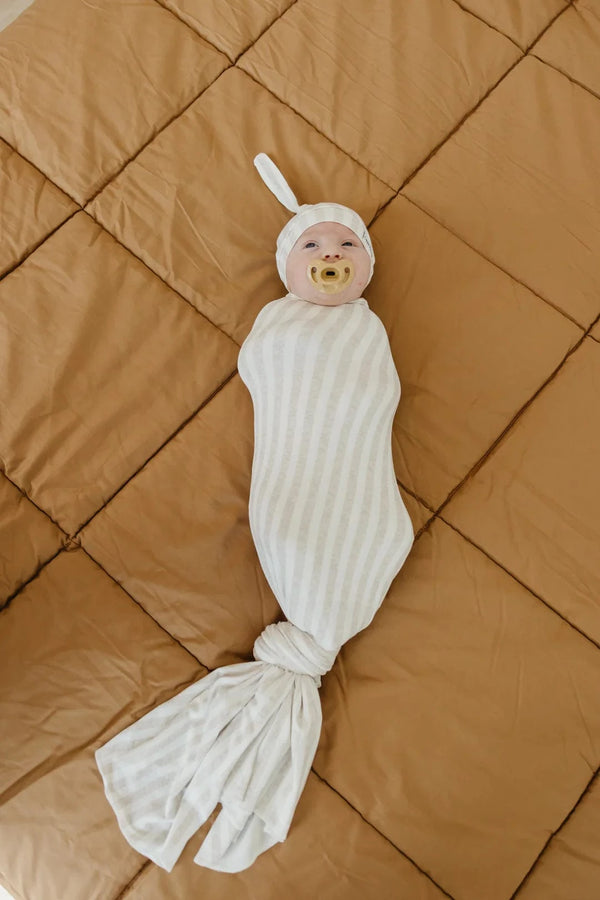 Coastal Knit Swaddle Blanket Copper Pearl Lil Tulips