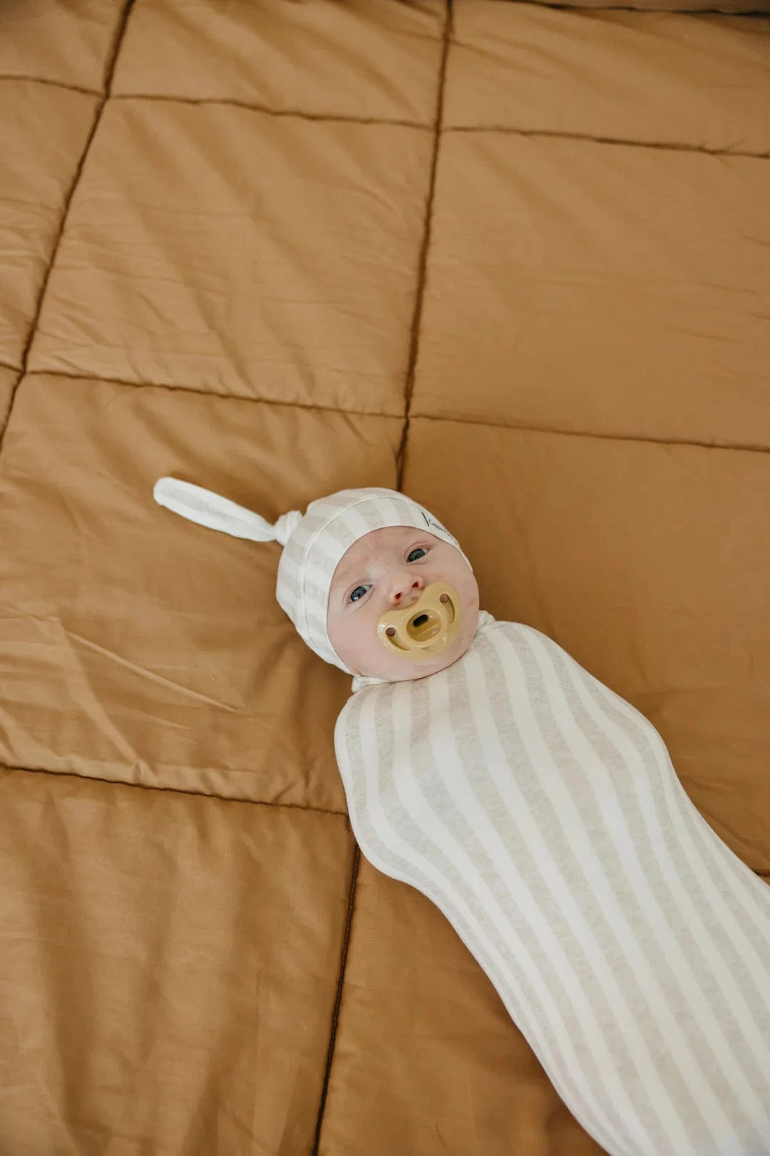 Coastal Knit Swaddle Blanket Copper Pearl Lil Tulips