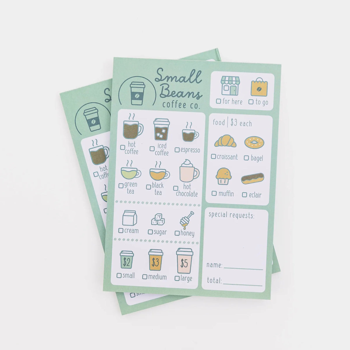 Coffee Shop Pretend Play Notepad oh, little wren Lil Tulips
