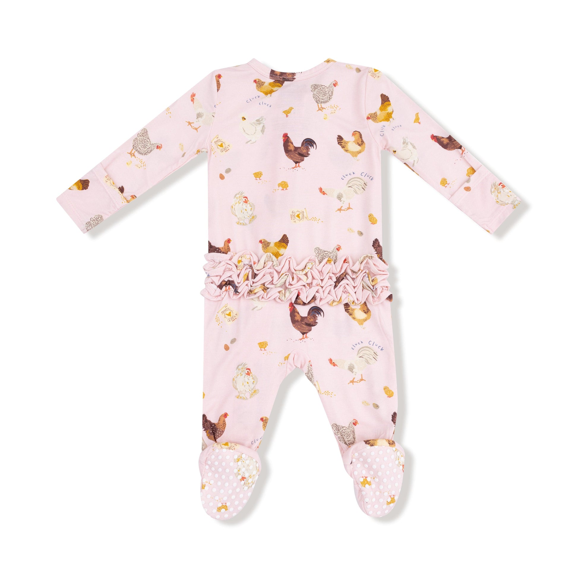 Collector Chickens PINK - 2 Way Ruffle Zipper Footie Angel Dear Lil Tulips