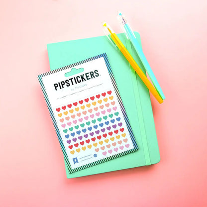 Color-Coded Hearts Stickers Pipsticks Lil Tulips