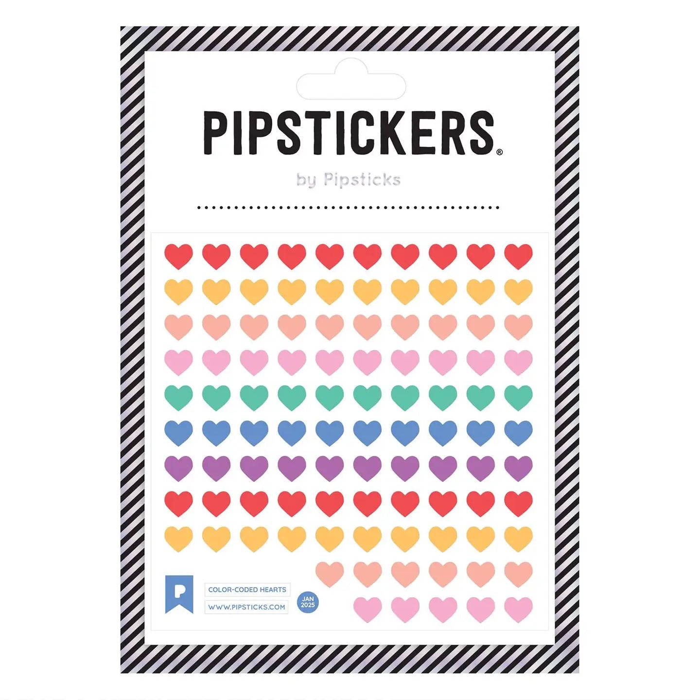 Color-Coded Hearts Stickers Pipsticks Lil Tulips