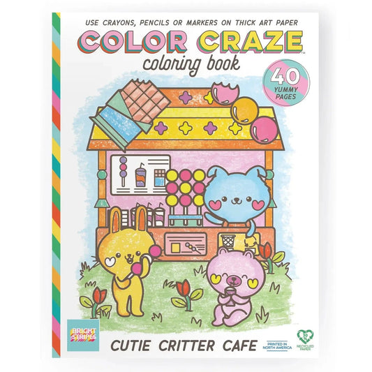 Color Craze Coloring Book - Cuties Bright Stripes Lil Tulips