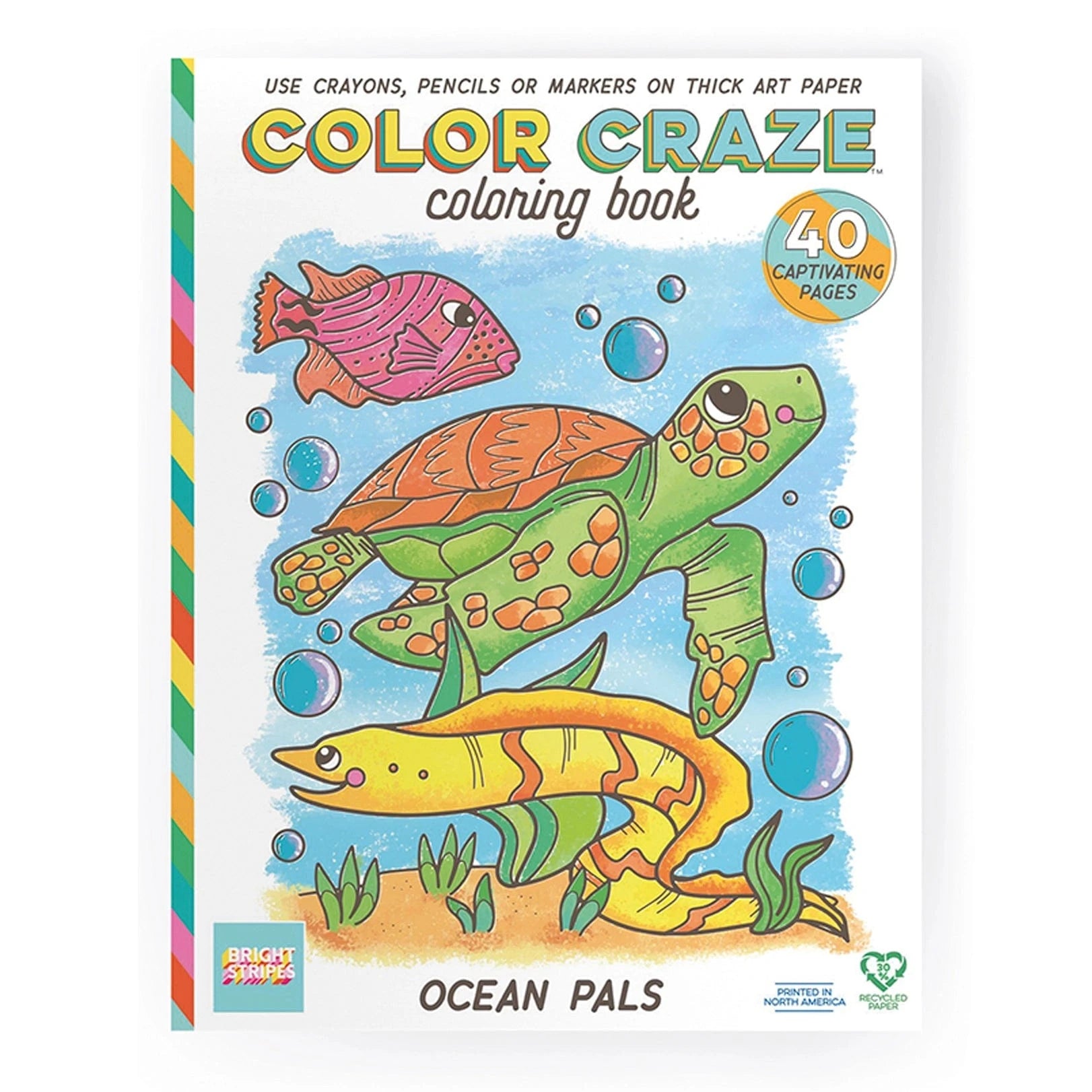 Color Craze Coloring Book - Ocean Pals Bright Stripes Lil Tulips