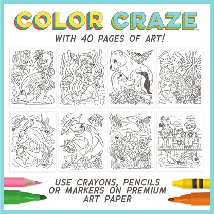 Color Craze Coloring Book - Ocean Pals Bright Stripes Lil Tulips