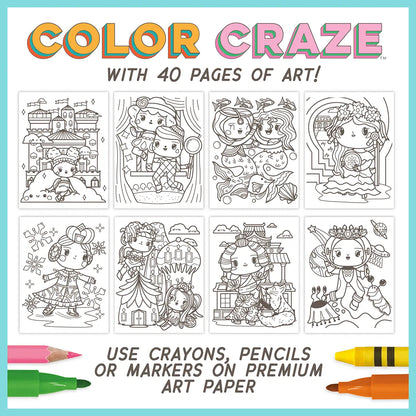 Color Craze Coloring Book - Princess Bright Stripes Lil Tulips