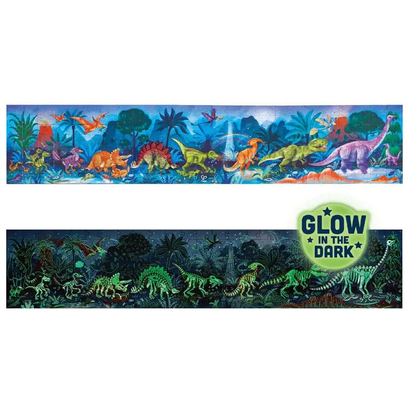 Colorful Dinosaurs Glow-In-The-Dark 200 Piece Puzzle Hape Lil Tulips