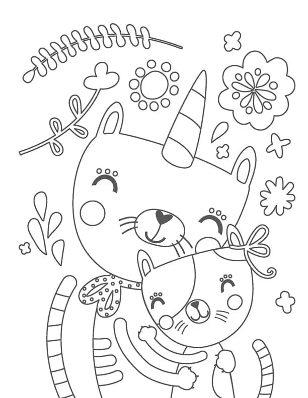 Coloring Book - Silly Caticorns Wellspring Lil Tulips