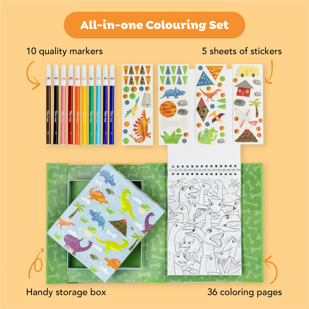 Coloring Set - Dinosaur Tiger Tribe Lil Tulips