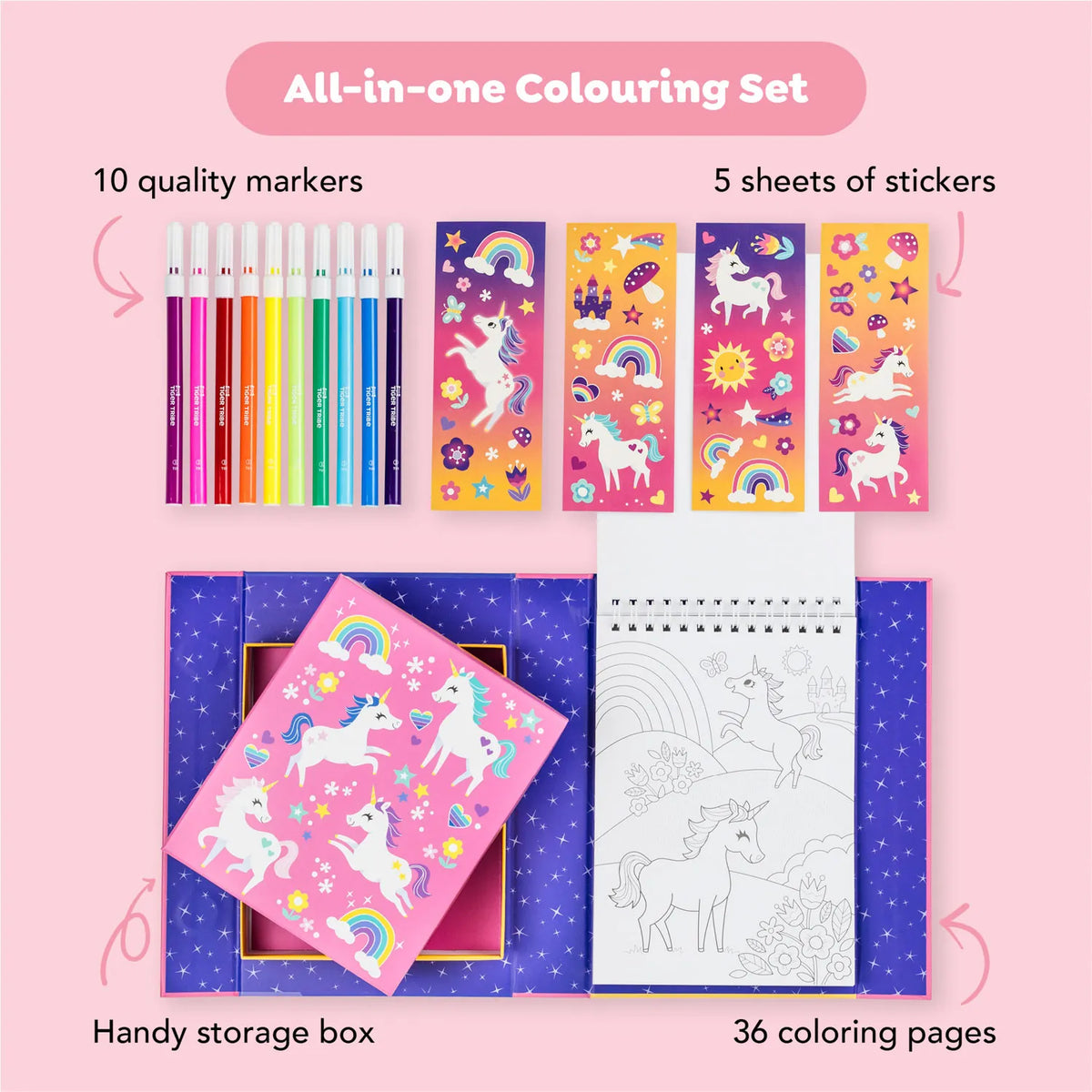 Coloring Set - Unicorn Magic Tiger Tribe Lil Tulips