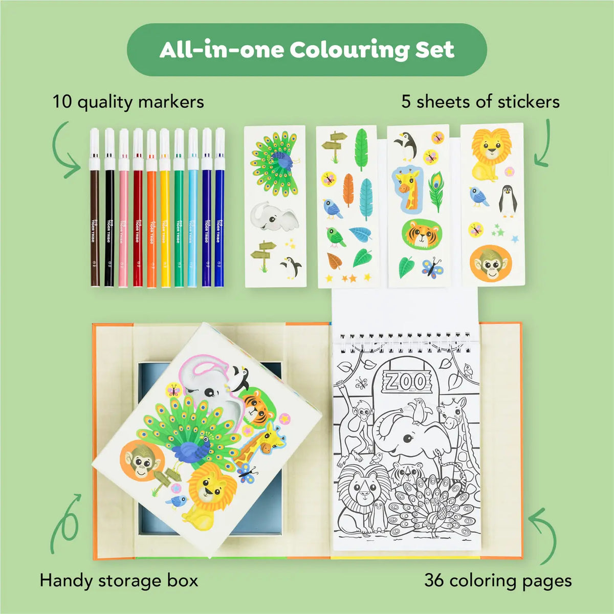 Coloring Set - Zoo Tiger Tribe Lil Tulips